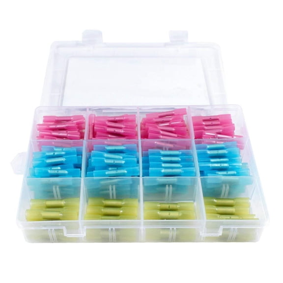 TAPDRA Part 200PCS PE+Copper Waterproof Solder Seal Wire Connectors Heat Shrink Butt Electrical Connectors Kit Terminal