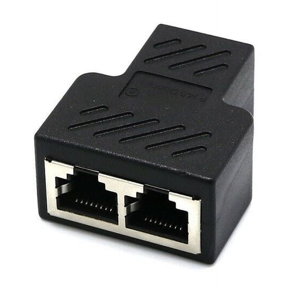 TAPDRA Part 2Pcs Practical RJ45 Splitter Adapter 1 to 2 Ways Dual Female Port CAT5/6 LAN Ethernet Cable