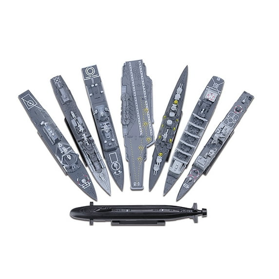 TAPDRA Part 8Pcs 15cm Plastic Warship Aircraft Carrier 4D Model Model Cruiser Frigate Submarine Battleship Model Ship Military Science Exhibition (Unassembled Kit )Model