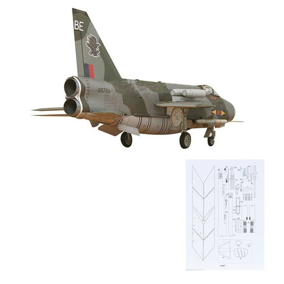 TAPDRA Part British Lightning F Mk.6 Fighter Paper Model 1:33 Scale for Collectors and Aviation Enthusiasts