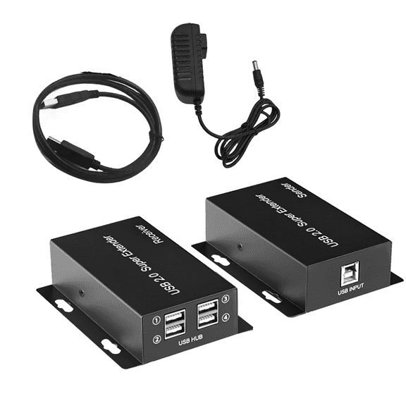 TAPDRA Part Long Distance USB Extender 4 USB2.0 Ports, High-Speed Transmission for Laptop PC U Flash Disk Camera Keyboard