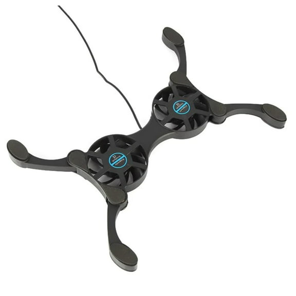 TAPDRA Portable Laptop Cooler Stand with Dual Fans Adjustable Height Foldable Design for 7 to 15 inch Notebooks USB Powered Black