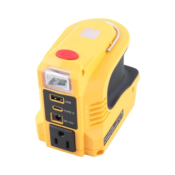 TAPDRA Power Inverter for 20V Max Lithium Batteries 220W AC110-120V USB Type-C 12V DC LED Lamp Safety Protection