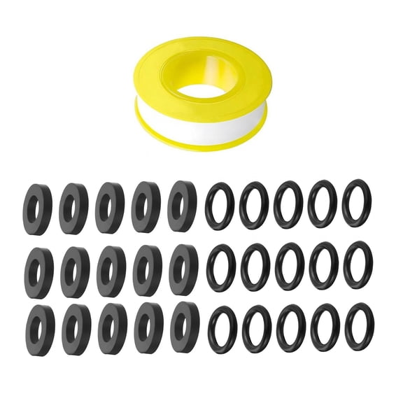 TAPDRA Propane Seal Replacement Kit 15 O-Rings 15 Gaskets 1 Sealing Tape Wear Resistant Material For Outdoor Camping BBQ Use