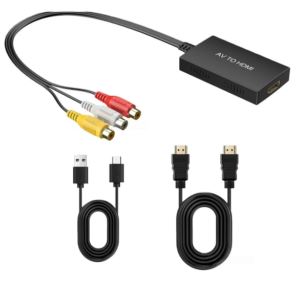 TAPDRA RCA Female to HD Adapter 720P 60Hz Plug Play DC5V/1A for Xbox WII N64 VCR DVD Player HD Monitor Component