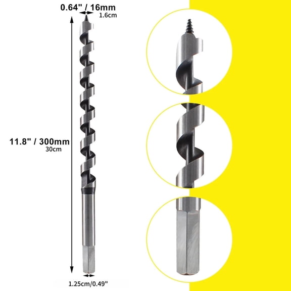 TAPDRA Robust Auger Drill Bit Anti Break Center Design 10 Inch Deep Drilling For Backyard Gardening Planter Bed And Soil Penetration