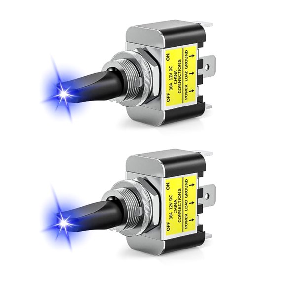 TAPDRA SPST LED Lighted Toggle Switch 12V 30A 3-Terminal Design For Vehicle Fog Light Taillight Chassis Light Operation