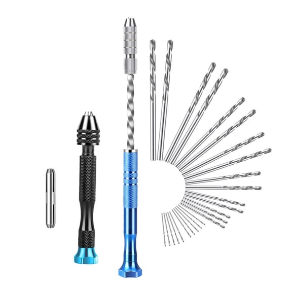 TAPDRA SemiAutomatic Rotary Drill Pin Vise Set HighSpeed Steel Bits For Wood Drilling Resin Processing Bead Making Tool Repair Work
