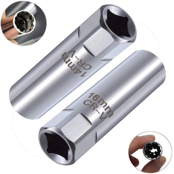 TAPDRA Spring Retention Spark Plug Socket Kit 14mm 16mm 3/8 Interface Vanadium Steel For Auto Repair Shop Engine Tune Up Operations