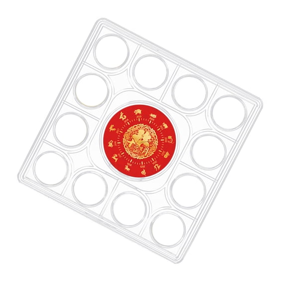 TAPDRA Store Plastic Coin Collection Storage Box Hold 12 Coins Transparent and Dust-proof for Collectors
