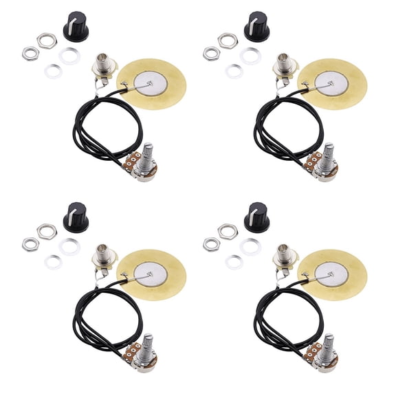 TAPDRA Store Prewired Disc Piezo Pickup 4 Pack 50mm Ceramic for Guitar Ukulele Mandolin Violin Banjo Wider Sound Collection