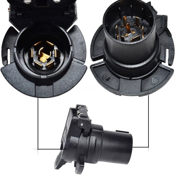 TAPDRA Strain Relief Angled 7-Pin Tow Socket Durable Plastic Build For Buick Cadillac Vehicle Trailer Wiring Connection Maintenance Components