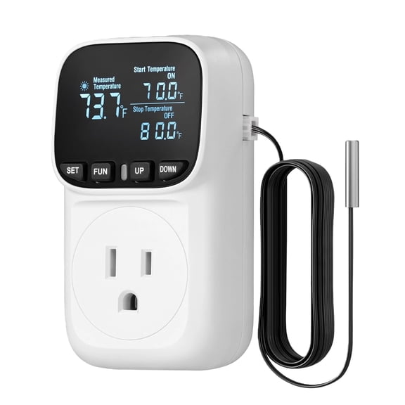 TAPDRA Temperature Controller Timer For Greenhouses Home Brewing 16A 185V250V LED Display Power Memory Cyclic Timing