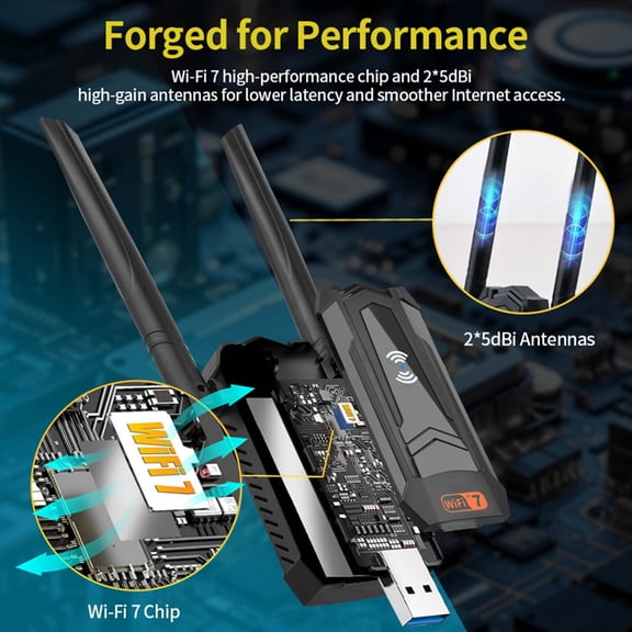 TAPDRA Tri-Band WiFi 7 USB 3.0 Network Card Stable Signal Transmission For Gaming Working Streaming Web Browsing