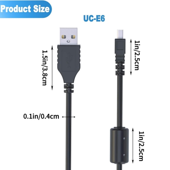 TAPDRA UC-E6 USB Charging Data Cable Durable PVC Jacket For Camera Desktop Vehicle Travel Usage
