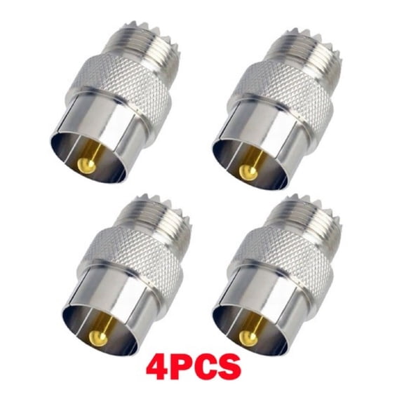 TAPDRA UHF Male Female Quick Disconnect Adapter For Ham Radio, Copper Nickel Plated Silver Connector For Portable Radio Operations