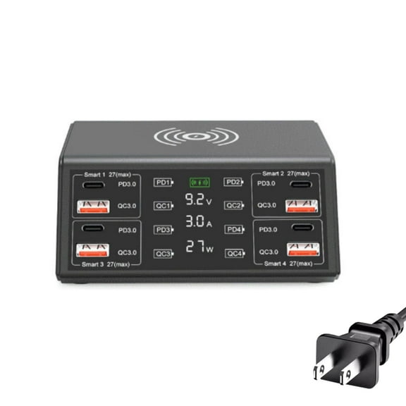 TAPDRA Universal Charger Dock for All Devices with QC3.0 PD3.0 Fast Charging Tech 120cm Cord