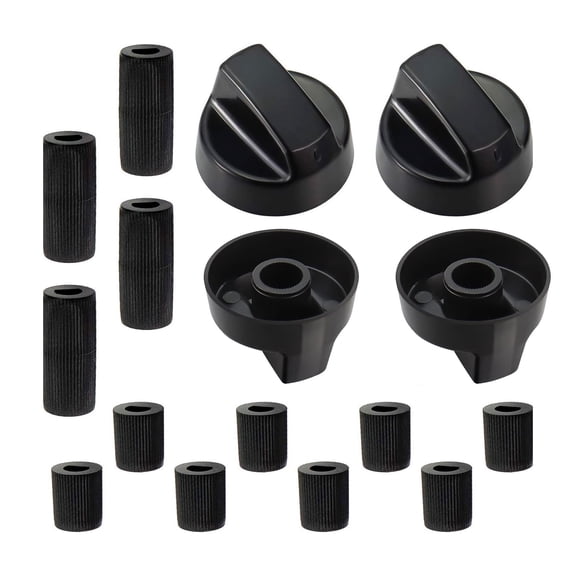 TAPDRA Universal Cooktop Control Knobs 4 Piece Set 12 Shaft Inserts For Electric Gas Stove Hotplate Simmerstat Replacement Parts
