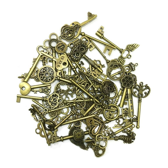 TAPDRA Vintage Skeleton Keys 69pcs Bronze Metal Alloy For DIY Crafts Retro Weddings Anniversaries Gifts