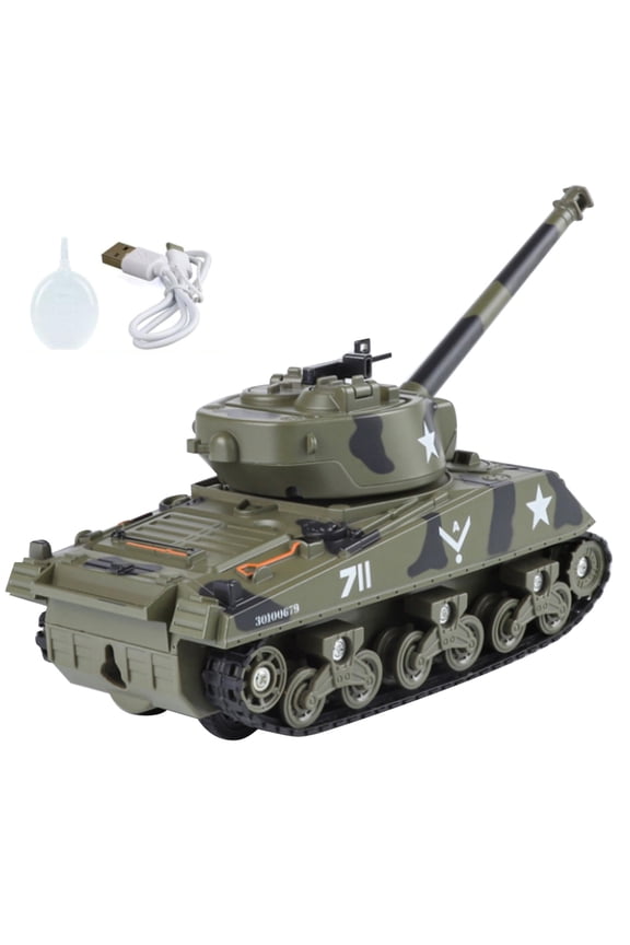 WWII USA M4 Sherman Medium Tank Model for Display 1/35 Scale Metal Alloy Replica Realistic Sound Light Atomizing