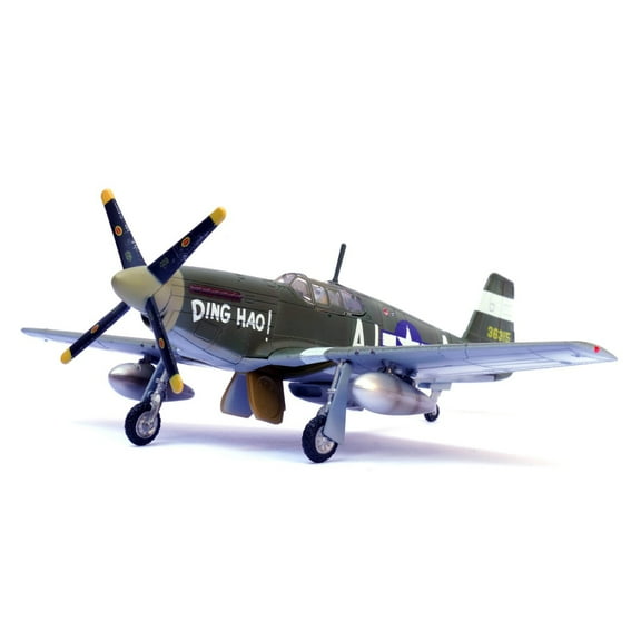 TAPDRA WWII USAAF P 51B Mustang 1:72 Scale Model James Howard Ding Hao Diecast Airplane Collectible Gift with Stand