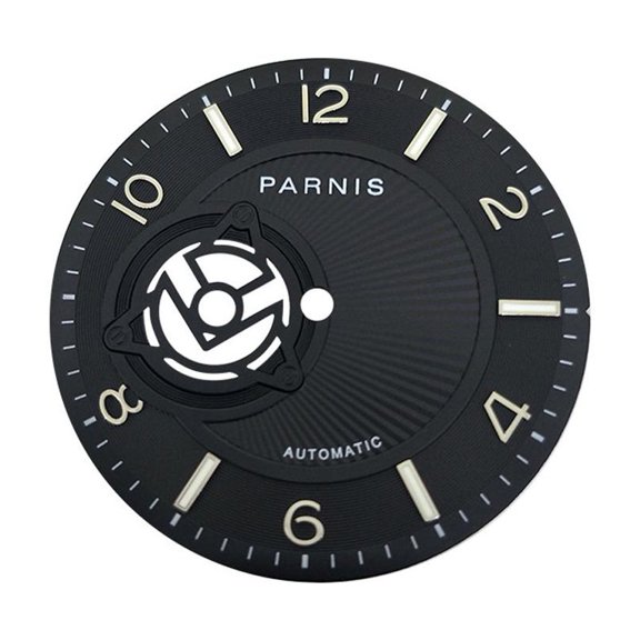 TAPDRA Watch Dial Replacement Part 36.5mm Steel Green Luminous Function For NH38 Movement Wristwatch Maintenance