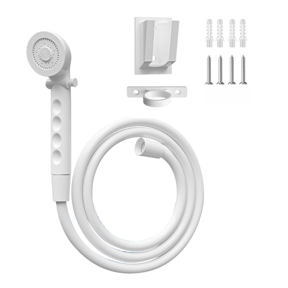 TAPDRA White Plastic Multi Function Shower Kit With Mounting Base For Recreational Vehicle Bathroom Space Saving Accessories