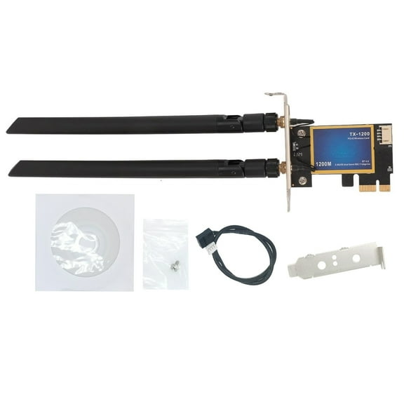 TAPDRA WiFi Network Card Adapter PCI-E 2.4G 300Mbps 5G 867Mbps TX-1200 Dual Band BT 4.0 for Win7 Win10 Win11
