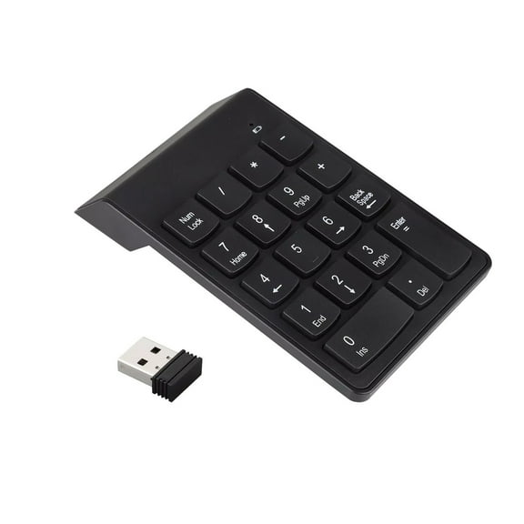 TAPDRA Wireless Number Keypad 2.4GHz USB 18 Keys for Laptop PC Ergonomic Design Plug and Play for Accountants Gamers