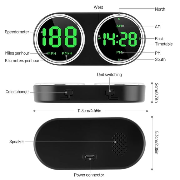 TAPDRA Wireless Signal Gps Hud Indicator With Speeding Flashing Prompt For Car Dashboard Driving Support