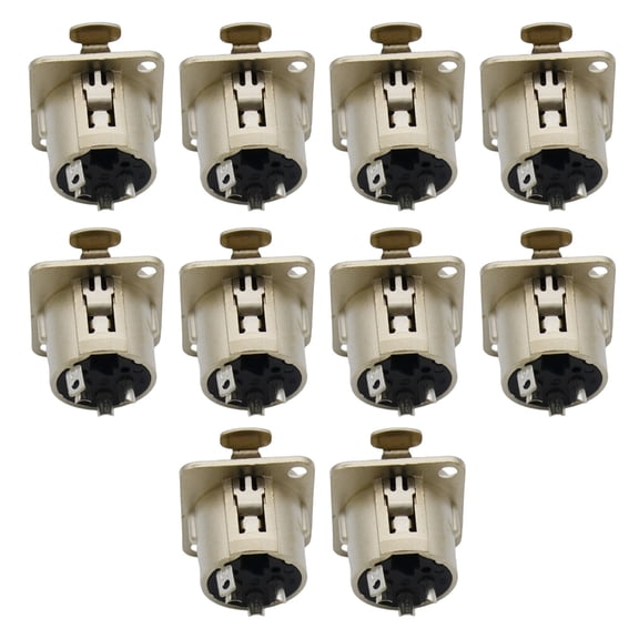 TAPDRA XLR 3-Pin Female Connector with Latch Lock for Audio Cables 10 Pcs Durable Metal Patch Panel Mount KTV Recording Stage Use