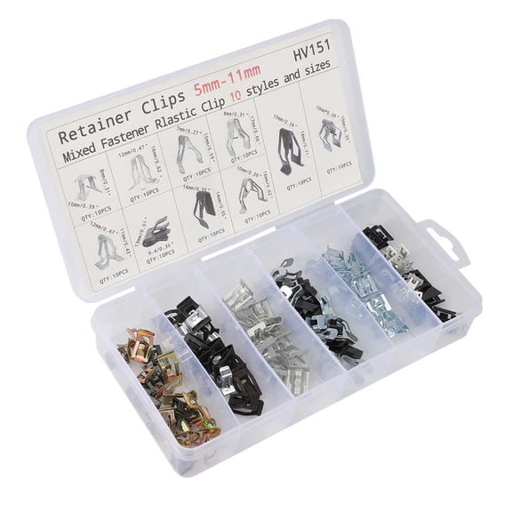 TAPDRA Zinc Plated Steel U-Clip Kit 100 Pcs Auto Trim Panel Spring Clips for A3 A4 Jetta Passat Body Moldings