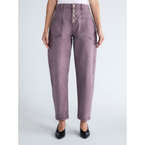 Scoop Women's and Women's Plus High Rise Tapered Leg Pants, 30'' Inseam, Sizes 0-28W
