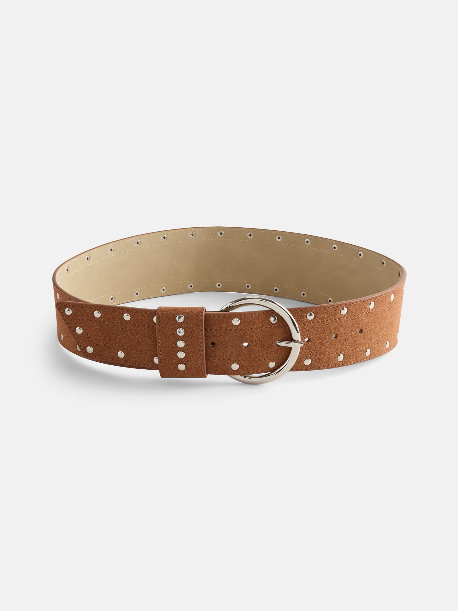 No Boundaries Tapered Hip Belt with Studs, Women's, Cognac
