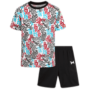 TAPOUT Active Shorts Set - 2 Piece Performance Short Sleeve T-Shirt and Fleece Sweat Shorts (8-12)