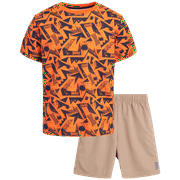TAPOUT Boys' Active Shorts Set – 2 Piece Short Sleeve T-Shirt and Wrestling Gym Shorts (4-12)