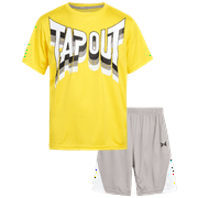 TAPOUT Boys' Active Shorts Set – 2 Piece Short Sleeve T-Shirt and Wrestling Gym Shorts