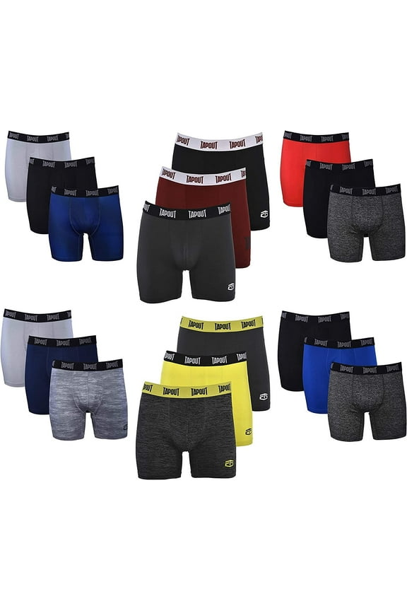 Mens Performance Boxer Briefs - 3-Pack Stretch Performance Training Underwear Breathable Athletic Fit No Fly
