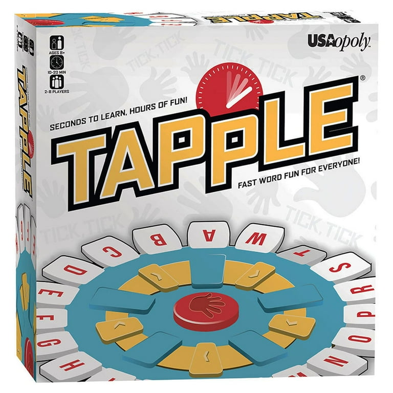  USAOPOLY TAPPLE® Word Game, Fast-Paced Family Board Game, Choose a Category & Race Against The Timer to be The Last Player