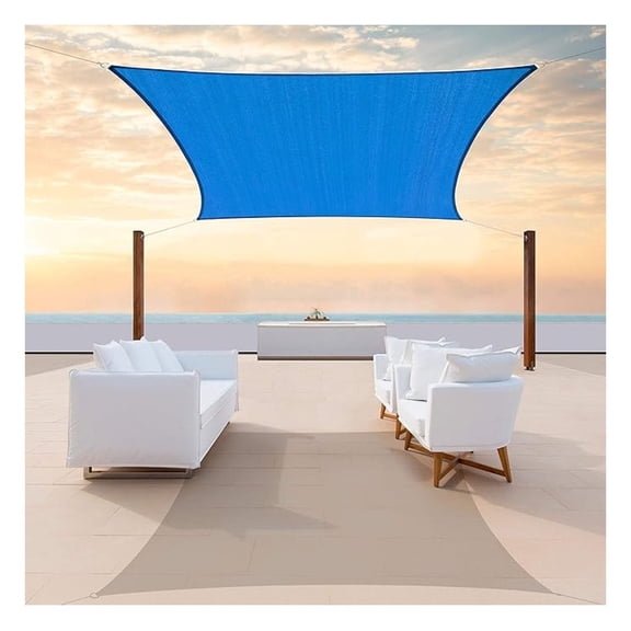 TAPS12 Customized Size 8' x 19' Blue Rectangle Sun Shade Sail Canopy UV Block UPF50 - Standard Heavy Duty - 190 GSM - 3 Years Warranty