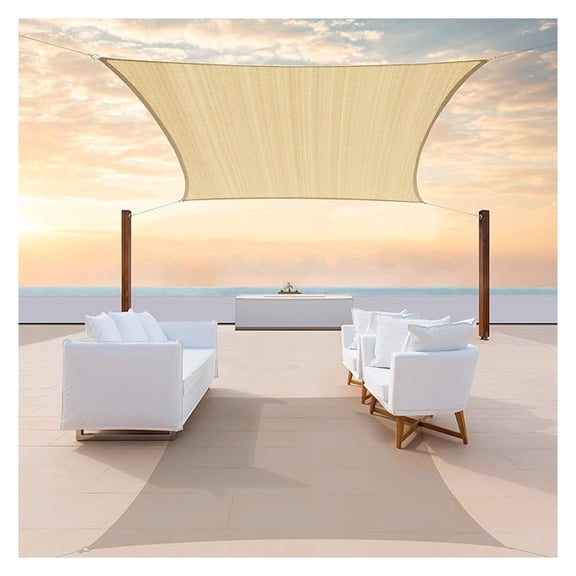 TAPS12 Customized Size 8' x 22' Beige Rectangle Sun Shade Sail Canopy UV Block UPF50 - Standard Heavy Duty - 190 GSM - 3 Years Warranty