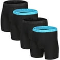 thumbnail image 1 of TAPUU Mens Underwear Bamboo Rayon Moisture Wicking Boxer Briefs with Pouch (Black/Blue-Waist 4*Pack,Large), 1 of 7