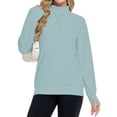 thumbnail image 1 of TARAINYA Women Mock Neck Pullover Sweatshirt Long Sleeve with Thumb Holes Casual Oversized Tops, 1 of 7