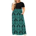 thumbnail image 1 of TARAINYA Women Plus Size Summer Maxi Dress Loose Short Sleeve Long Dresses with Pockets, 1 of 8