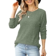 TARAINYA Women's Casual Long Sleeve Crewneck Pullover Sweater Lightweight Fall Winter Tunic Top