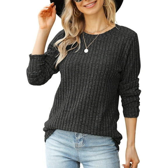 TARAINYA Women's Casual Long Sleeve Crewneck Pullover Sweater Lightweight Fall Winter Tunic Top