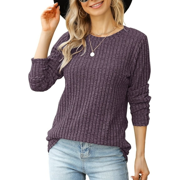 TARAINYA Women's Casual Long Sleeve Crewneck Pullover Sweater Lightweight Fall Winter Tunic Top