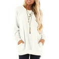 thumbnail image 1 of TARAINYA Women's Daily Wear Long Sleeve Sweatshirt Casual Loose Round Neck Pullover with Pockets, 1 of 9