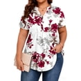 thumbnail image 1 of TARAINYA Plus Size Blouses for Women Button Short Sleeve Shirts Casual V Neck Tunic Tops, 1 of 10