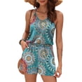 thumbnail image 1 of TARAINYA Women Summer Rompers Casual V-Neck Spaghetti Strap Loose Short Jumpsuit with Pockets, 1 of 8